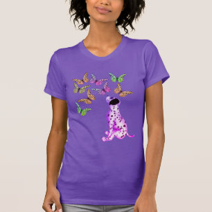 Dalmatiner Welpe und bunte Schmetterlinge T-Shirt