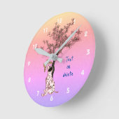 Dalmatiner Welpe und Schmetterling Personalisiert Runde Wanduhr (Winkel)