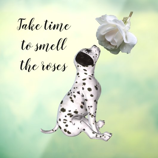 Dalmatiner Welpe und Weiße Rose Inspiration Fensteraufkleber (Blatt 3)