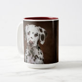Dalmatiner Welpe Zweifarbige Tasse (Vorderseite Links)