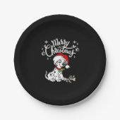 Dalmatiner Welpen Hund in einer Weihnachtsfeier We Pappteller (Vorderseite)