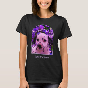 Dalmatiner-Welpen-Iris-Blumen-Hunde-Kunst T-Shirt