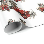 Dalmatiner-Welpen mit Feuer-LKW Geschenkpapier (Rolleneckpunkt)