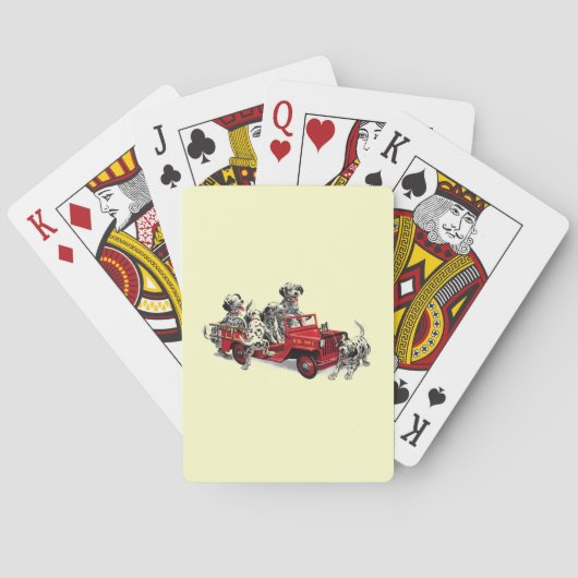 Dalmatiner-Welpen mit Feuer-LKW Spielkarten (Rückseite)