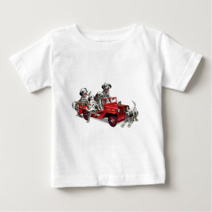 Dalmatiner-Welpen mit Feuerwehrauto Baby T-shirt