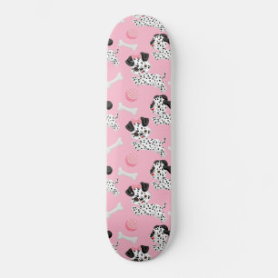 Dalmatiner Welpen Schwarze Flecken Rosa Spielzeug Skateboard
