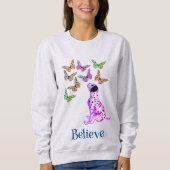 Dalmatiner Welpen und farbenfrohe Schmetterlinge g Sweatshirt (Vorderseite)