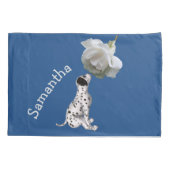 Dalmatiner Welpen und Rose Kissenbezug (Rückseite)