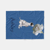 Dalmatiner Welpen und Rose Tiermuster Fleecedecke (Vorderseite (Horizontal))