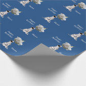 Dalmatiner Welpen- und Rose-Tiermuster Geschenkpapier (Ecke)