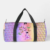 Dalmatiner Welpen und Schmetterlinge Personalisier Duffle Bag (Rückseite)