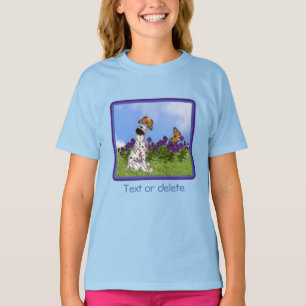 Dalmatiner Welpenschmetterlinge Hunde Kunst Person T-Shirt