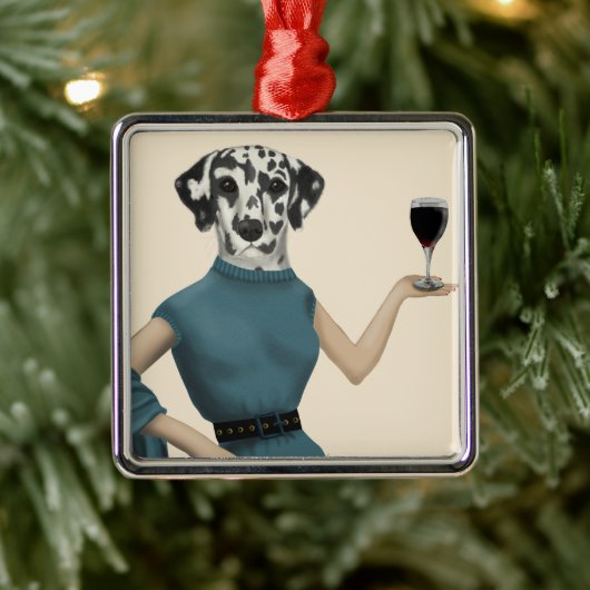 Dalmatiner Wine Snob Ornament Aus Metall (Baum)