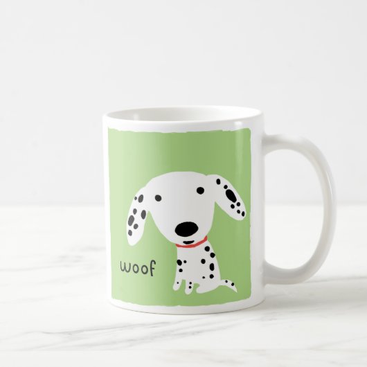 Dalmatiner Woof | Niedlicher Welpenhund Kaffeetasse (Rechts)