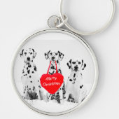 Dalmatiner wünschen frohe Weihnachten Schlüsselanh Schlüsselanhänger (Vorne)