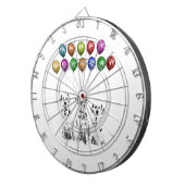 Dalmatiner wünschen viel Glück im neuen Jahr 2016 Dartscheibe (Vorderseite rechts)