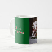 Dalmatiner zu Weihnachten Kaffeetasse (Vorderseite Links)