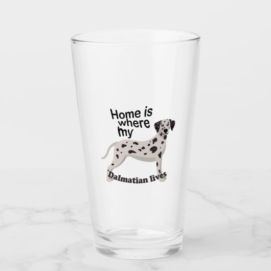Dalmatiner Zuhause Glas (Vorderseite)