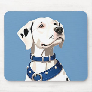 Dalmatinerhund mit blauem Halsband Mousepad