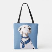 Dalmatinerhund mit blauem Halsband Tasche (Rückseite)