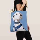 Dalmatinerhund mit blauem Halsband Tasche (Von Nahem)