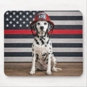Dalmatinerhund mit Feuerwehrhelm Mousepad (Vorne)