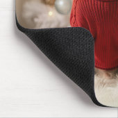 Dalmatinerhund mit rotem Weihnachtspullover Mousepad (Ecke)
