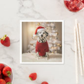 Dalmatinerhund mit rotem Weihnachtspullover Serviette (Beispiel)