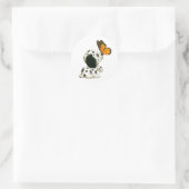 Dalmatinerwelpe mit Schmetterling Runder Aufkleber (Tasche)