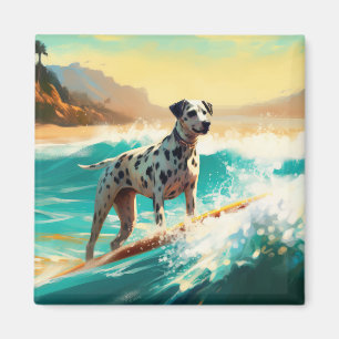 Dalmatinische Strand-Surfing-Malerei Magnet