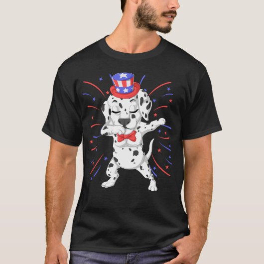 dalmatinischer Dabbing am 4. Juli T-Shirt (Vorderseite)