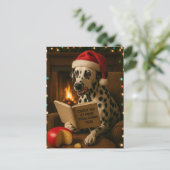 Dalmation 'Cheese Tax' Christmas postcard Postkarte (Stehend Vorderseite)