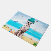 Dalmation Dog on Beach Fußmatte (Schrägansicht)