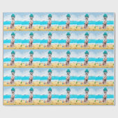 Dalmation Dog on Beach Geschenkpapier (Flach)