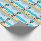 Dalmation Dog on Beach Geschenkpapier (Ecke)