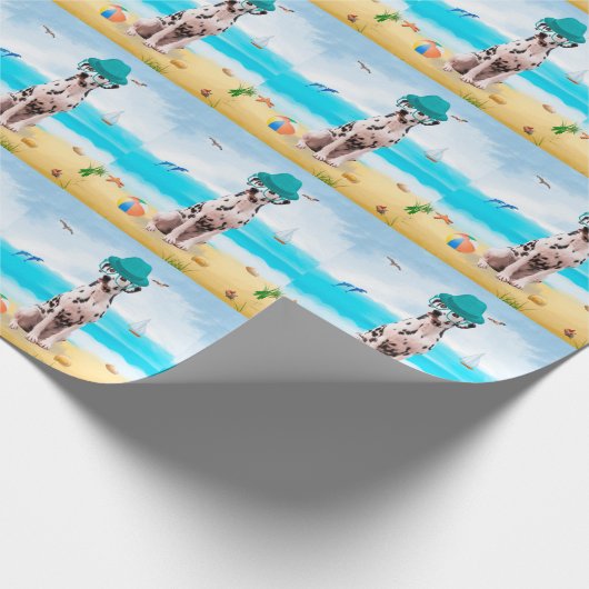 Dalmation Dog on Beach Geschenkpapier (Ecke)