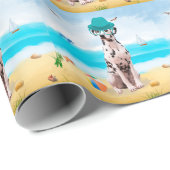 Dalmation Dog on Beach Geschenkpapier (Rolleneckpunkt)