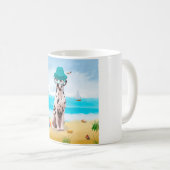 Dalmation Dog on Beach Kaffeetasse (VorderseiteRechts)