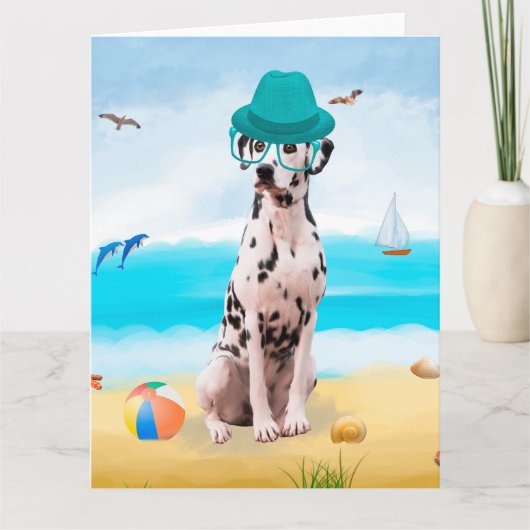 Dalmation Dog on Beach Karte (Vorderseite)