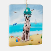 Dalmation Dog on Beach Keramikornament (Rechts)