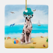 Dalmation Dog on Beach Keramikornament (Rückseite)