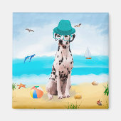 Dalmation Dog on Beach Magnet (Vorne)
