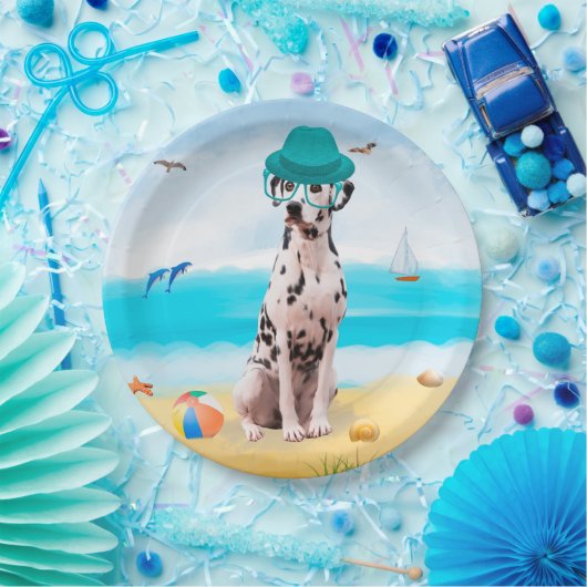 Dalmation Dog on Beach Pappteller (Party)
