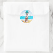 Dalmation Dog on Beach Runder Aufkleber (Tasche)