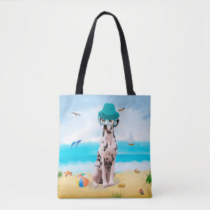 Dalmation Dog on Beach Tasche