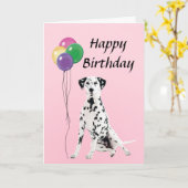 Dalmation mit Ballon-alles Gute zum Geburtstag Karte (Gelbe Blume)