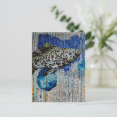 Dalmation Molly Fish Mixed-Media-Collage Postkarte (Stehend Vorderseite)