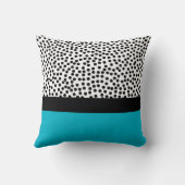 Dalmation Punkte mit Monogramm Colorblock Aqua Kissen (Rückseite)