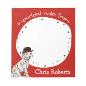 Dalmationr Black Hat Dog List Notizblock (Vorderseite)