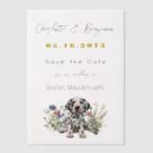 Dalmierung Hund und Wildblumen Save the Date Pergament Einladungen (Vorderseite)